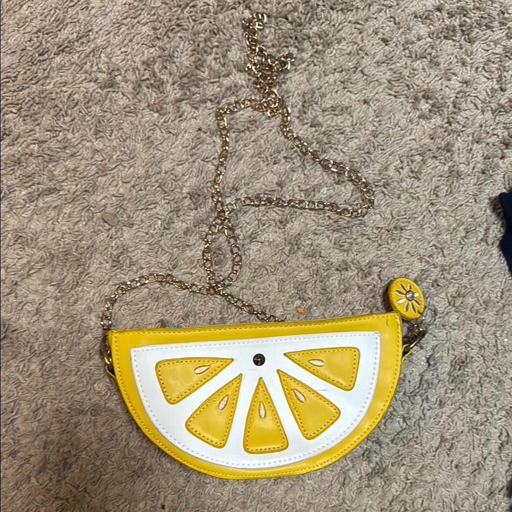 Yellow and White Citrus Crossbody Bag